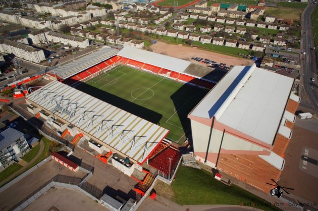 Aerial Picture of Aberdeen Football Club's Stadium