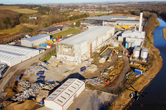 Aerial Pictures of the Demolition work at the Inverurie Papermill
