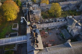 Aerial Picture of Cornhill Hospital After the Fire