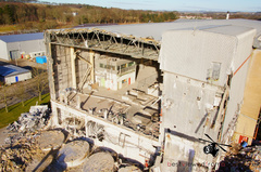Aerial Pictures of the Demolition work at the Inverurie Papermill 