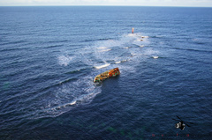 Aerial Picture of the Sovereign BF380 Shipwreck - Inverallochy