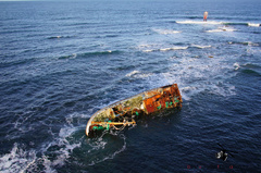 Aerial Picture of the Sovereign BF380 Shipwreck - Inverallochy