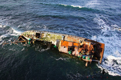 Aerial Picture of the Sovereign BF380 Shipwreck - Inverallochy