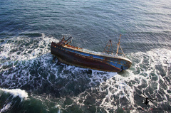 Aerial Picture of the Sovereign BF380 Shipwreck - Inverallochy