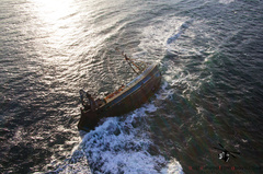 Aerial Picture of the Sovereign BF380 Shipwreck - Inverallochy
