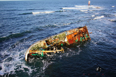Aerial Picture of the Sovereign BF380 Shipwreck - Inverallochy