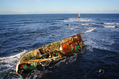 Aerial Picture of the Sovereign BF380 Shipwreck - Inverallochy