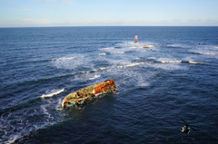 Aerial Picture of the Sovereign BF380 Shipwreck - Inverallochy